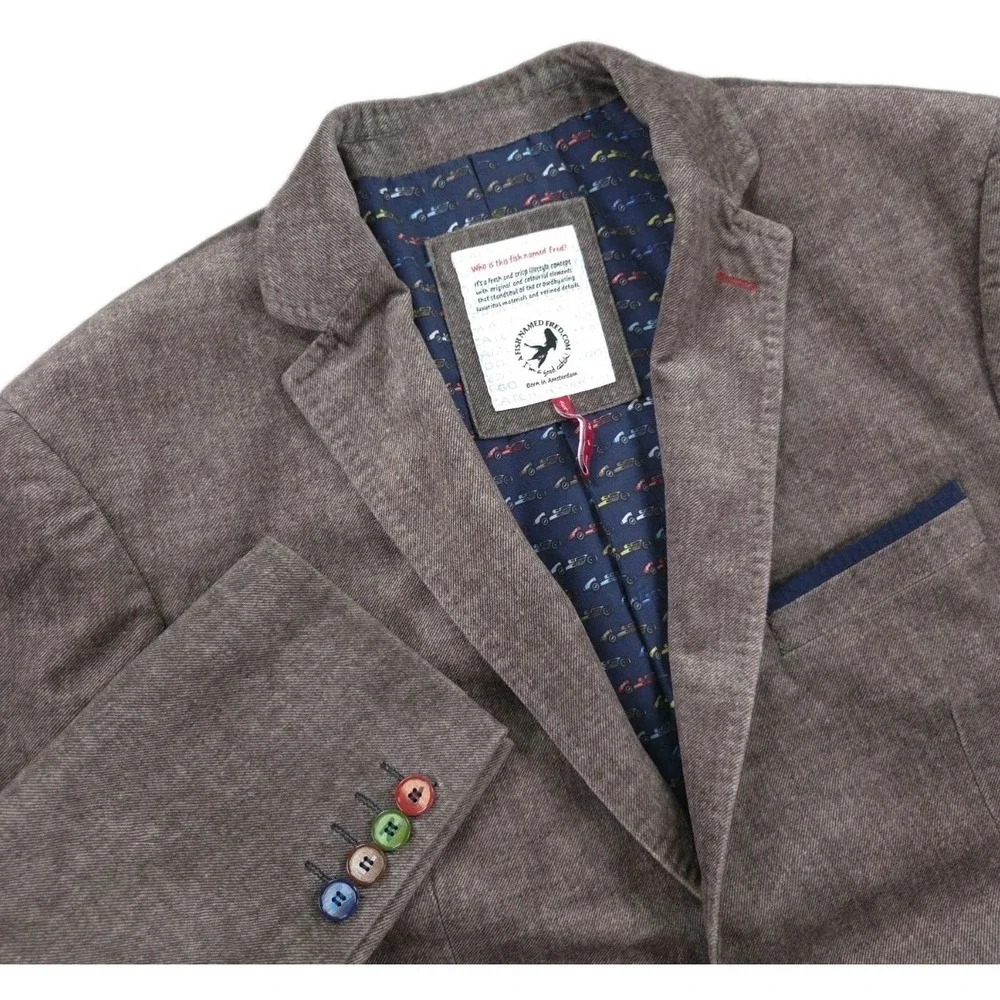 A Fish Named Fred Blazer Mens 38R Velour Sport Coat